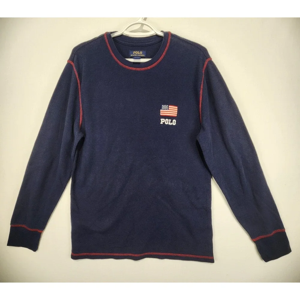 Polo Ralph Lauren Men's Casual Navy Blue Long Sleeve Shirt Size‎ L